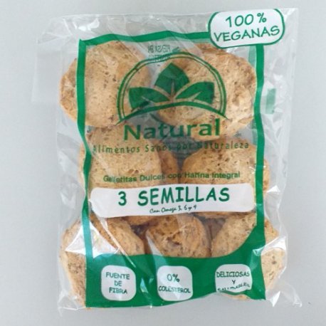 Galletitas veganas Tres semillas 180g Wapsi