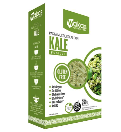 Pasta fusilli multicereal con kale sin tacc 250g Wakas