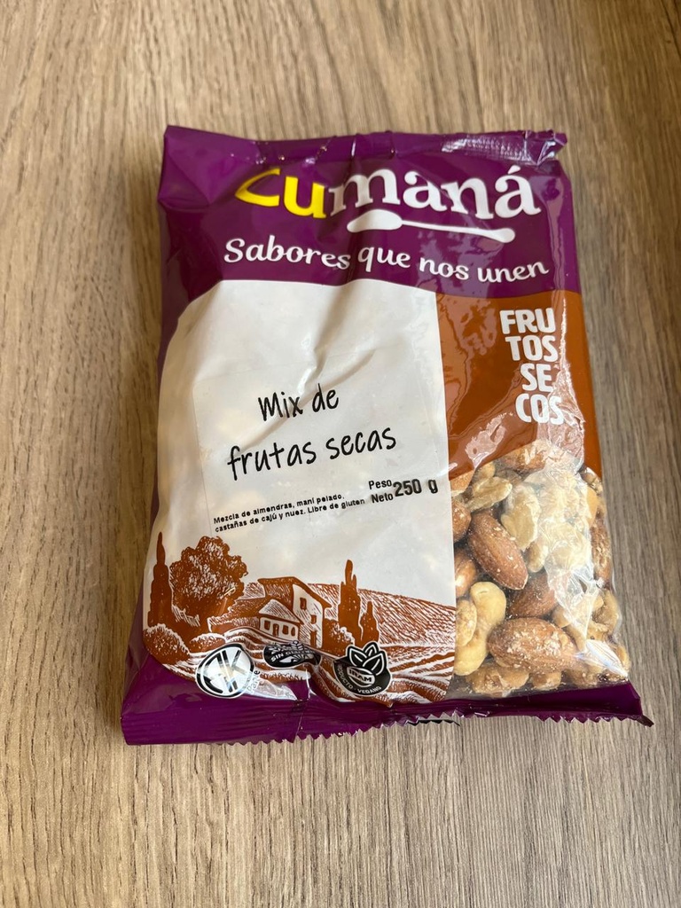 Mix de frutos secos sin pasas 250g Cumana