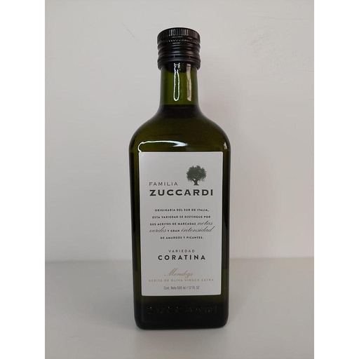 Aceite de oliva extra virgen Coratina 500ml Zuccardi