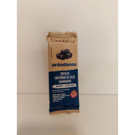 Barrita de arandanos raw vegan sin tacc Laddubar