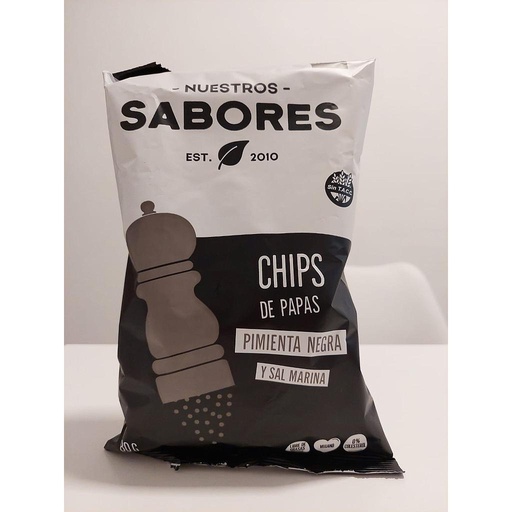 Chips de papas con pimienta y sal Nuestros sabores