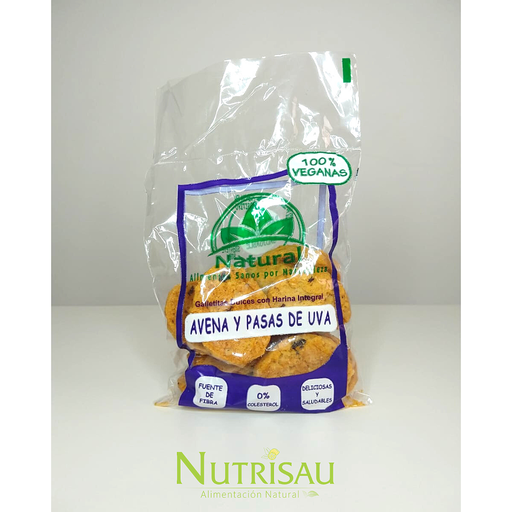 [gallesNATURAL_avenaypasas] Galletitas veganas Avena y pasas 180g Wapsi