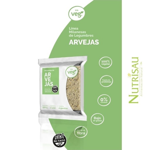 [mila_arvejasviaveg] Milanesas de Arvejas Sin Tacc x 2 unidades Via Veg