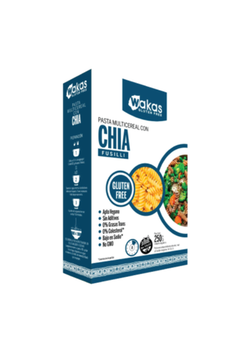 Pasta fusilli multicereal con chia sin tacc 250g Wakas