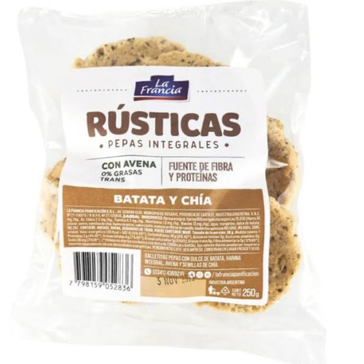 Pepas Integrales Batata y chia La Francia 250g