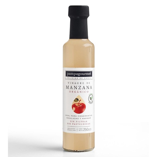 [vinaremanzana] Vinagre de manzana orgánico SIN TACC 250 cm3 Pampa Gourmet